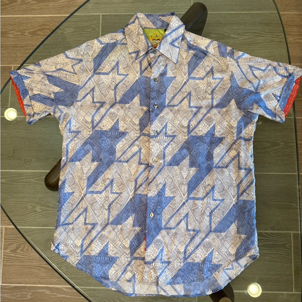 Silk Road By Robert Graham Graphic Star Short Sleeve Casual Shirt Men’s Size M